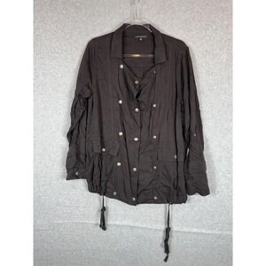 Staccato Jacket Womens Large Black Double‎ Breasted Drawstring Lightweight Coat